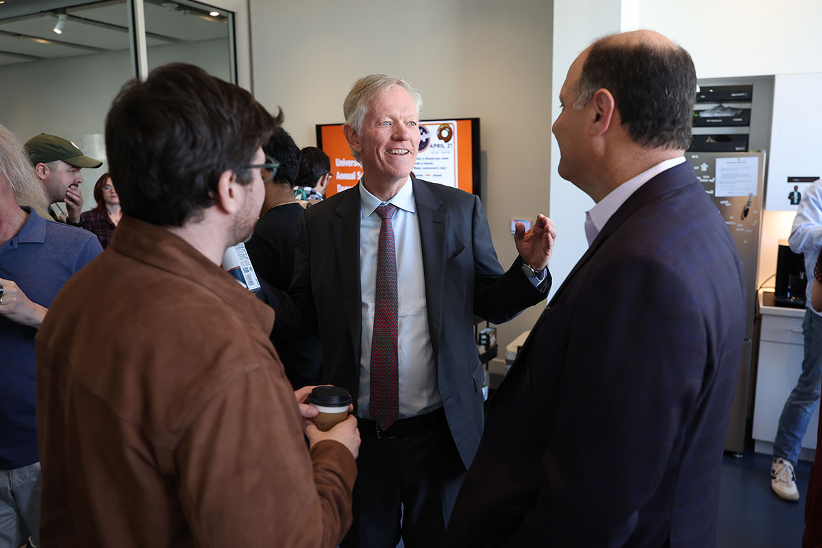 UVA President Scott Beardsley speaks with School of Data Science faculty and staff as part of his listening and learning gatherings